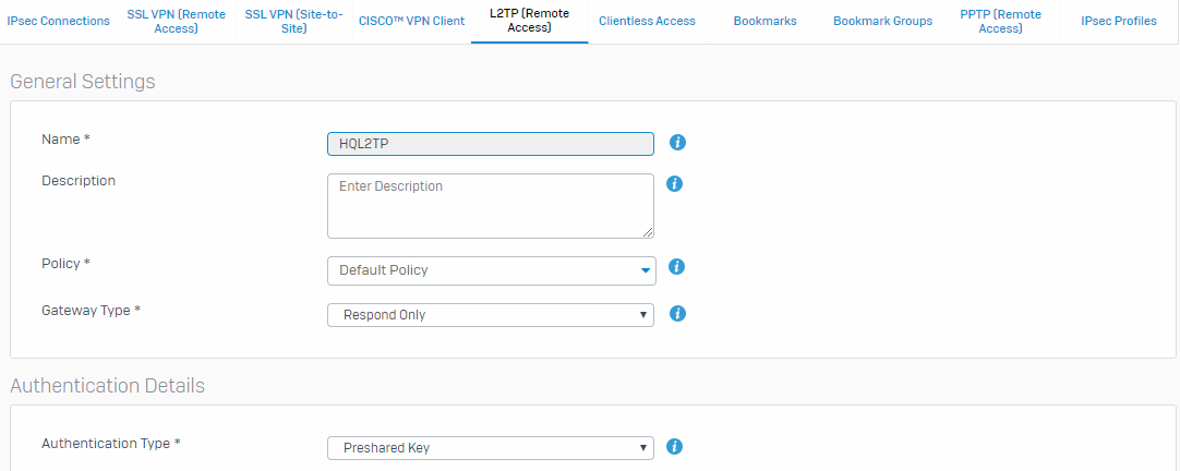 Sophos Xg L2tp