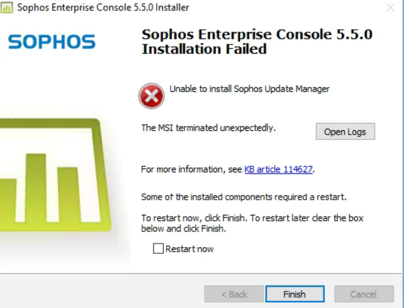 sophos won t update