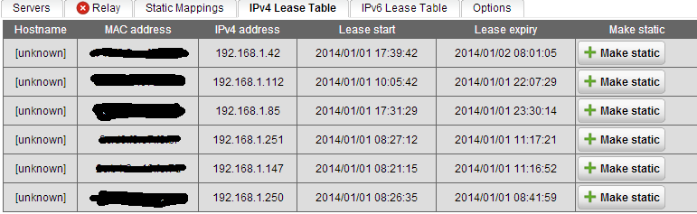 No hostname shown in IPv4 lease list - Management, Networking, Logging ...