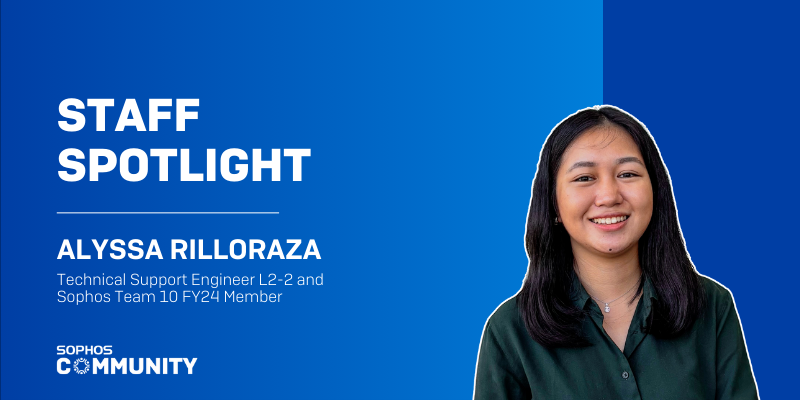 Sophos Community - Staff Spotlight: Alyssa Rilloraza