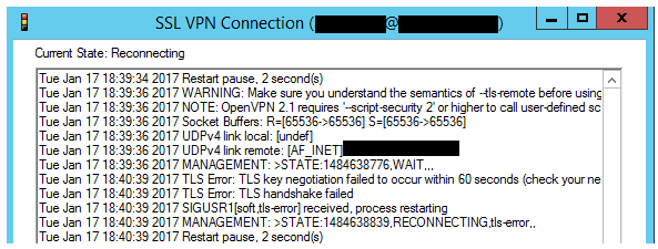 cisco vpn client error 427 unknown error occurred peer