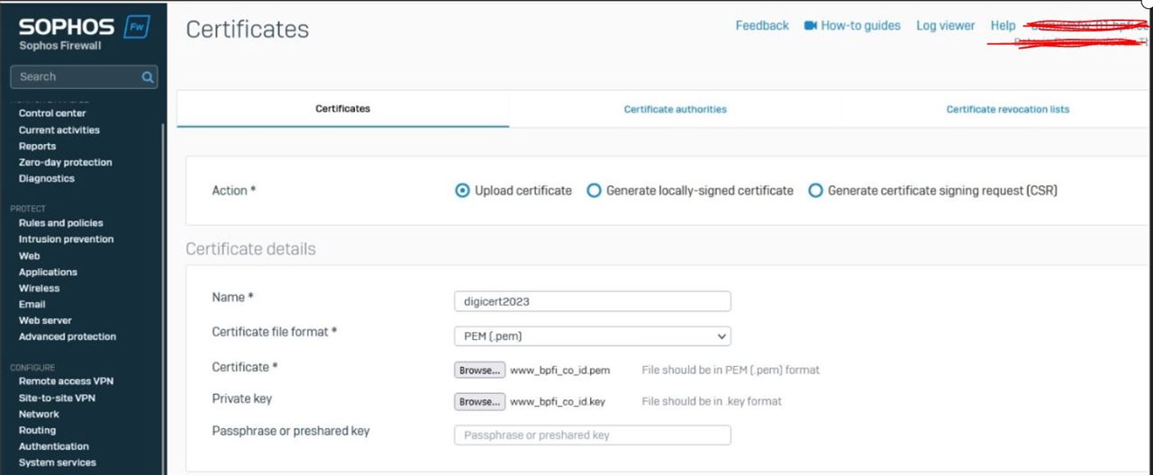 process upload ssl certficate public