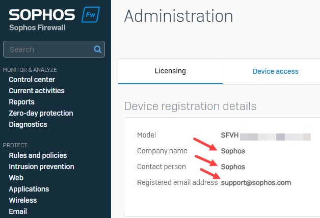 Device Registration Details