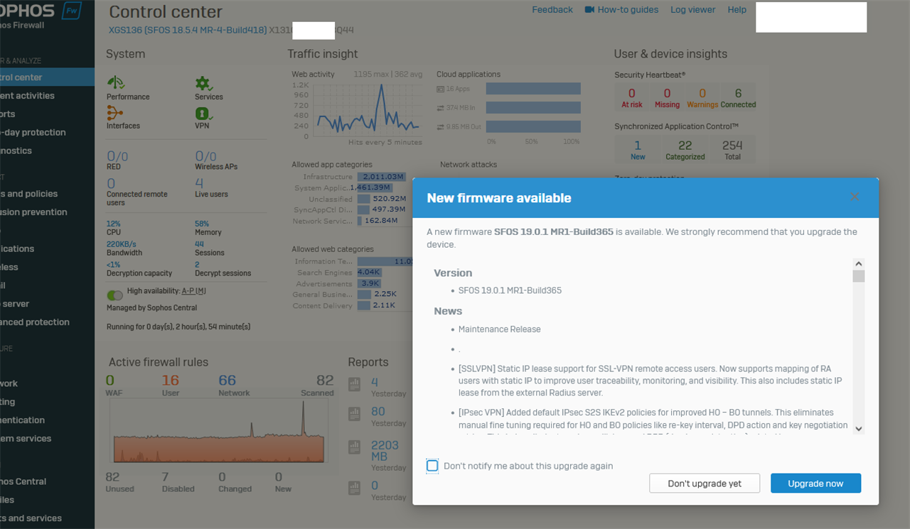 Sophos Firewall: V19.0 MR1: Feedback And Experiences - Discussions ...