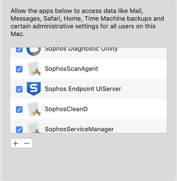 access preferences sophos for mac