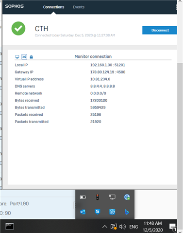 Sophos Connect Client Cant Able To Ping Or Access Remote Network 