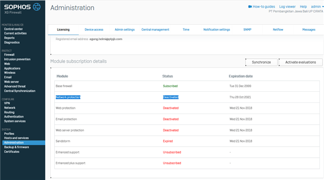 Network protection Deactivated - Discussions - Sophos Firewall