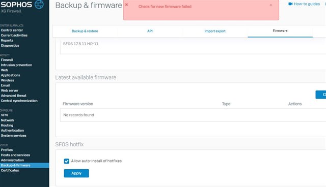 Not download latest firmware automatically in some XG115 firewalls ...