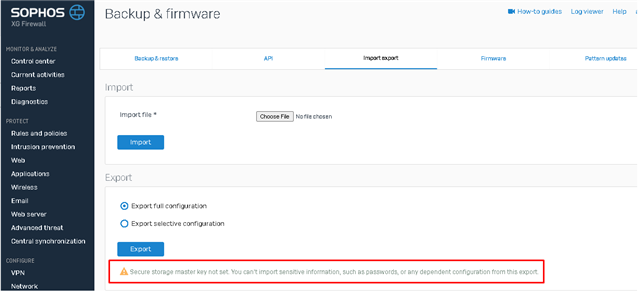 Sophos Xg Firewall V18 Mr3: Ssmk(secure Storage Master Key) For 